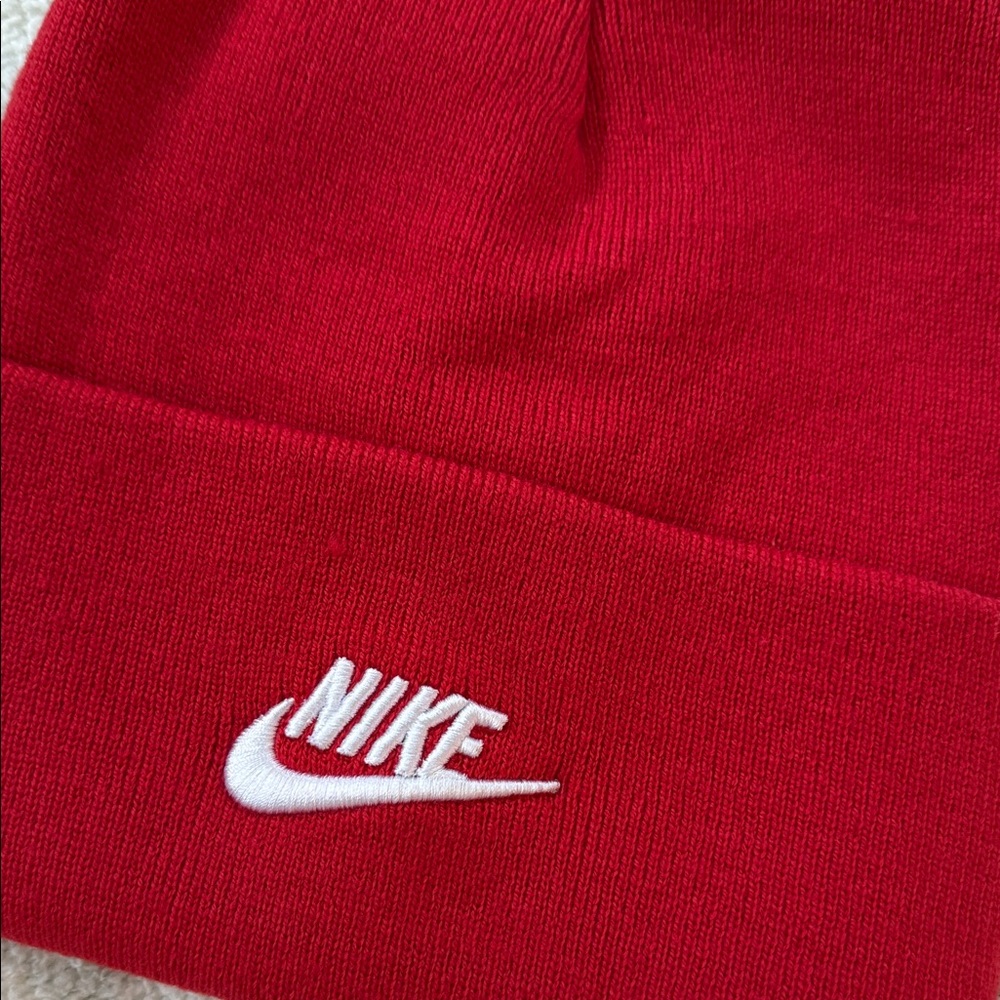 Nike Bold Red Knit Beanie - Picture 2 of 4